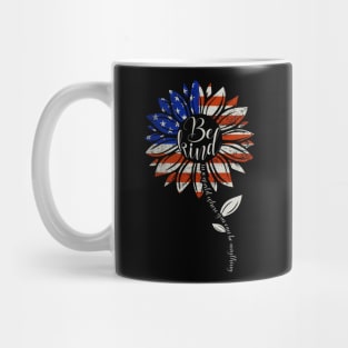 Kindness Sunflower Flag 4th July Patriotic Flower Mug